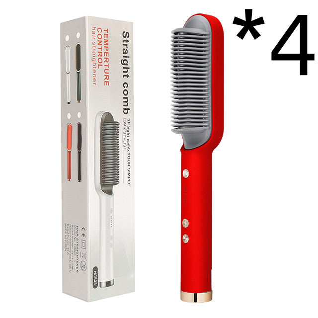 New 2-in-1 Hair Straightener Hot Comb Negative Ion Curling Tong