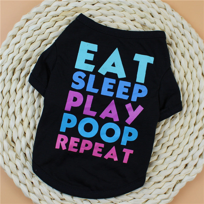 Basic Black Dog T-Shirt - Soft Polyester Pet Tee for Small & Medium Dogs
