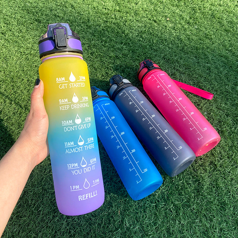 1 L Motivational Water Bottle with Time Markers