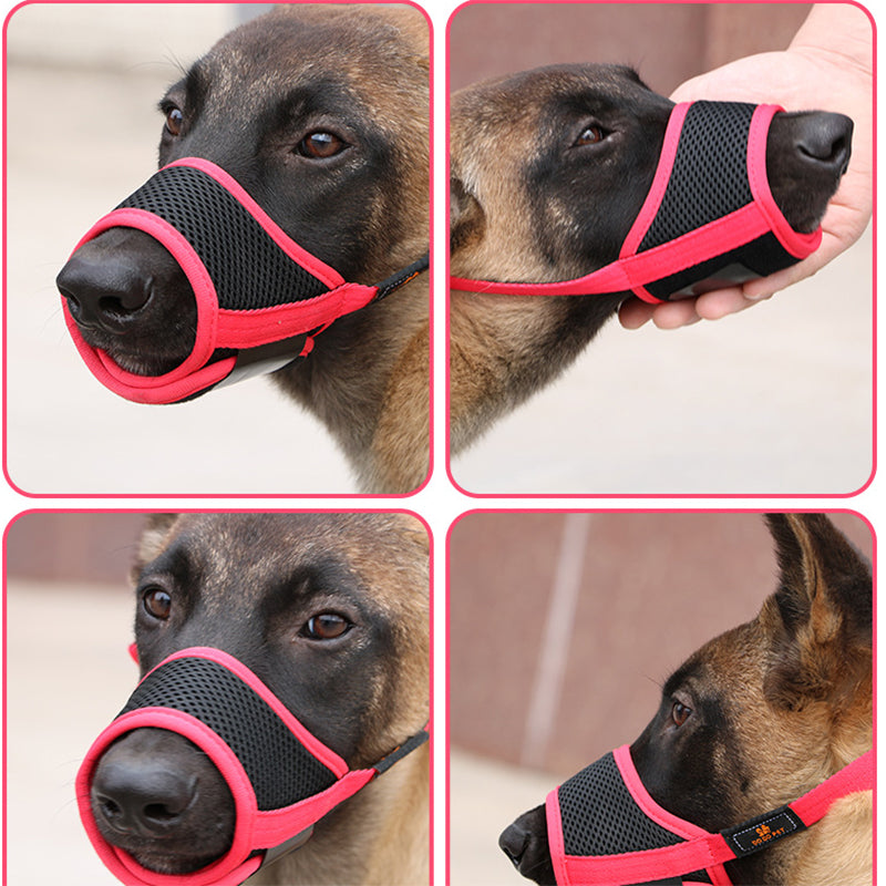 Adjustable Breathable Dog Muzzle - Soft Mesh Anti-Bite Mask with Velcro
