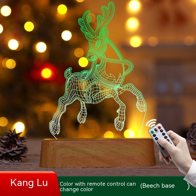 Christmas 3D Acrylic LED Night Light Lamp | Xmas Holiday Decor
