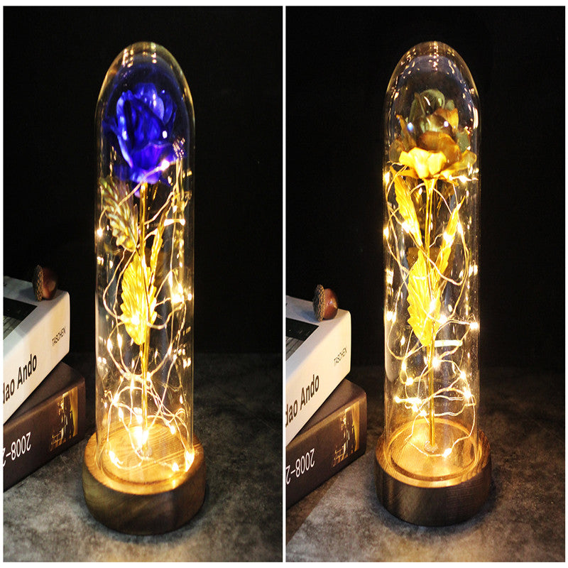 Little Prince Rose in Glass Dome - Eternal Flower LED Gift