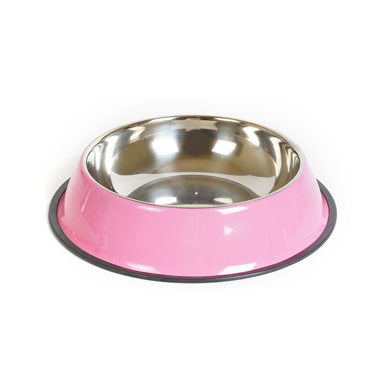 2-in-1 Stainless Steel Pet Bowl with Melamine Base - Food & Water Bowl, 6 Sizes