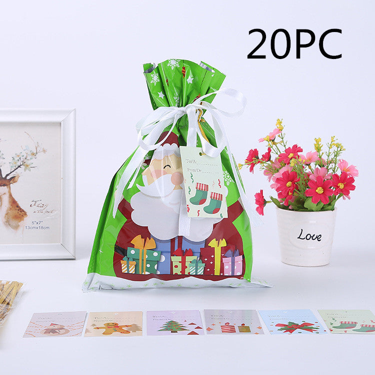 Christmas Gift Wrapping Bag Drawstring Decoration | Xmas Holiday Decor