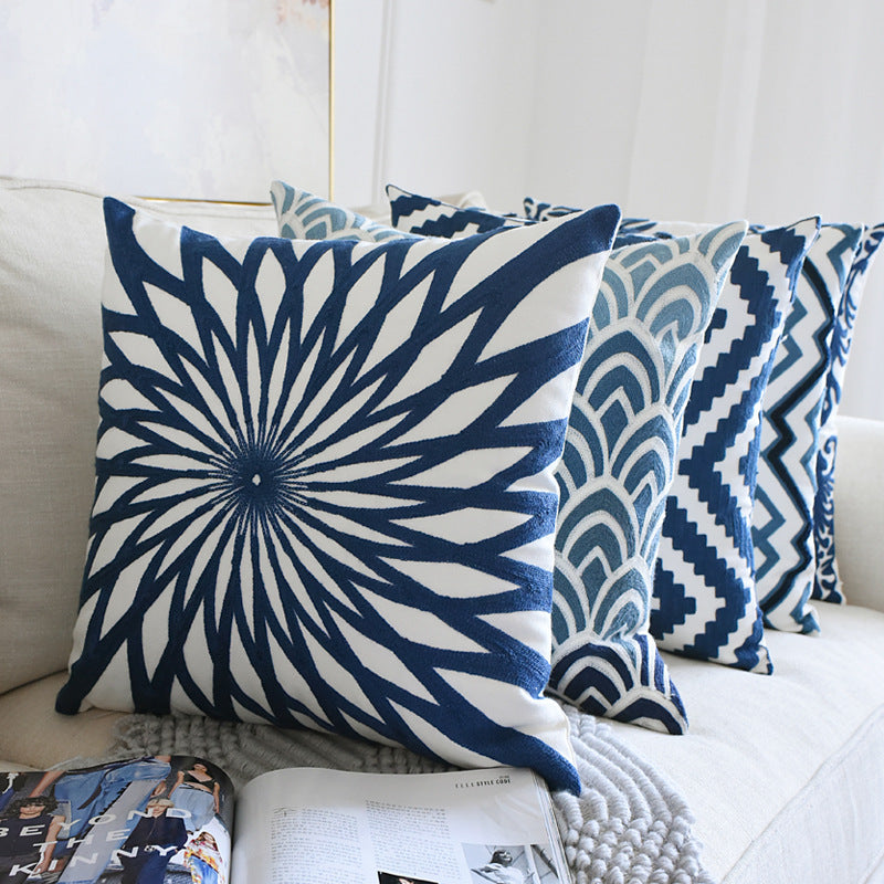 Classical Embroidered Pillow Cover - Decorative Cushion Case