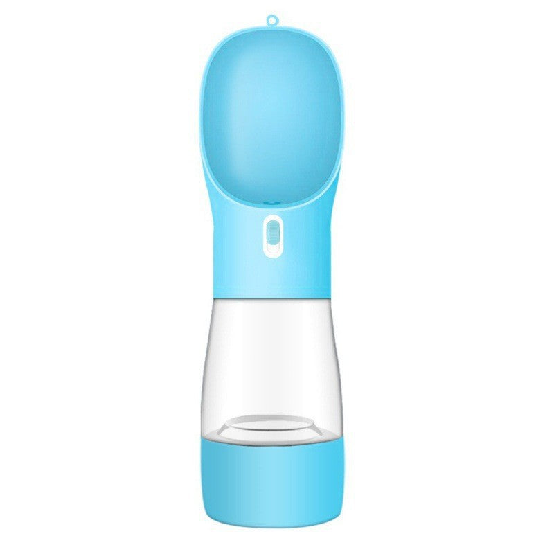 Portable Dog Water Bottle with Food Bowl - Travel Pet Drinking Bottle 458 ml
