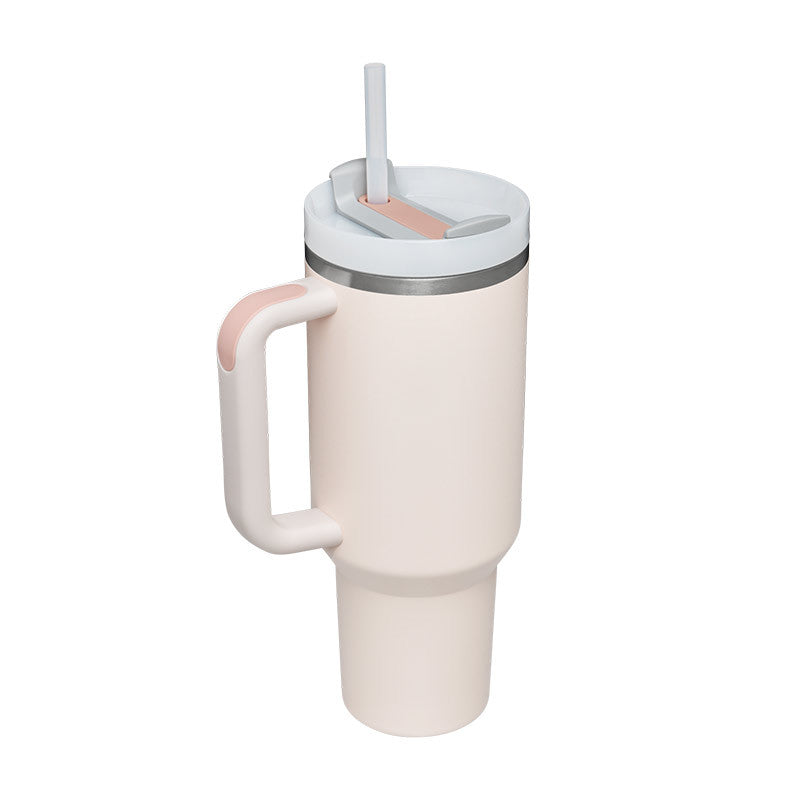 40oz Insulated Tumbler with Handle & Straw - Stainless Steel Leakproof Travel Mug