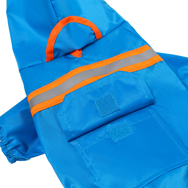 Reflective Dog Raincoat - Waterproof Hooded Pet Rain Jacket for Small & Medium Dogs