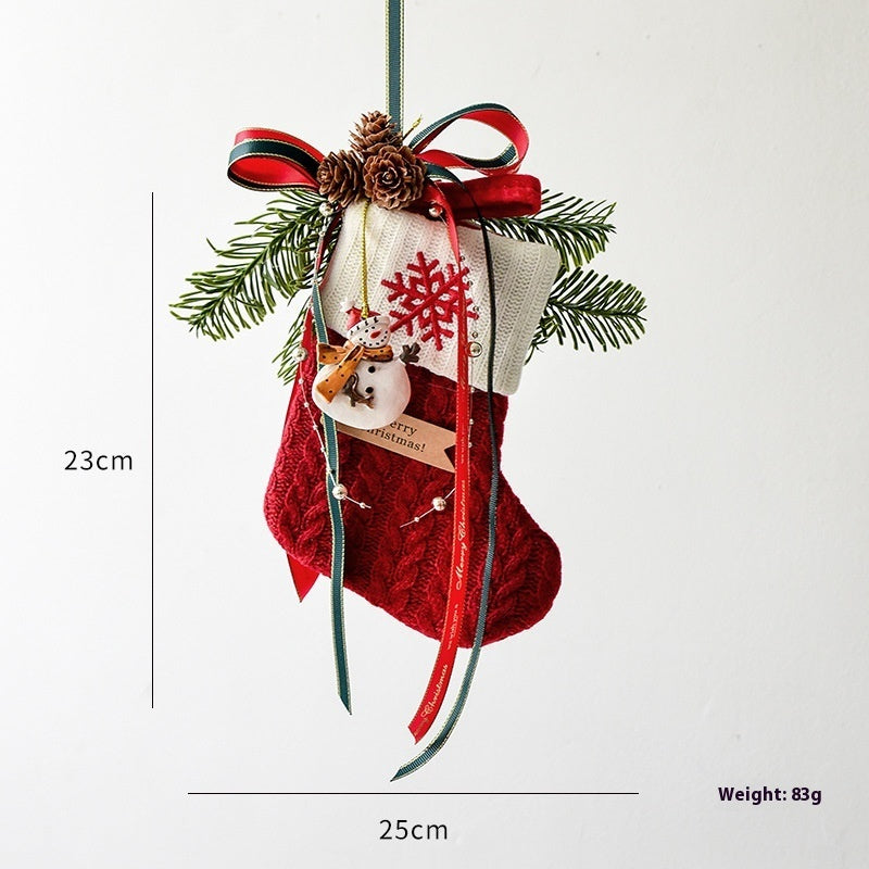 Christmas Decoration Knitted Stockings Scene Layout | Xmas Holiday Decor