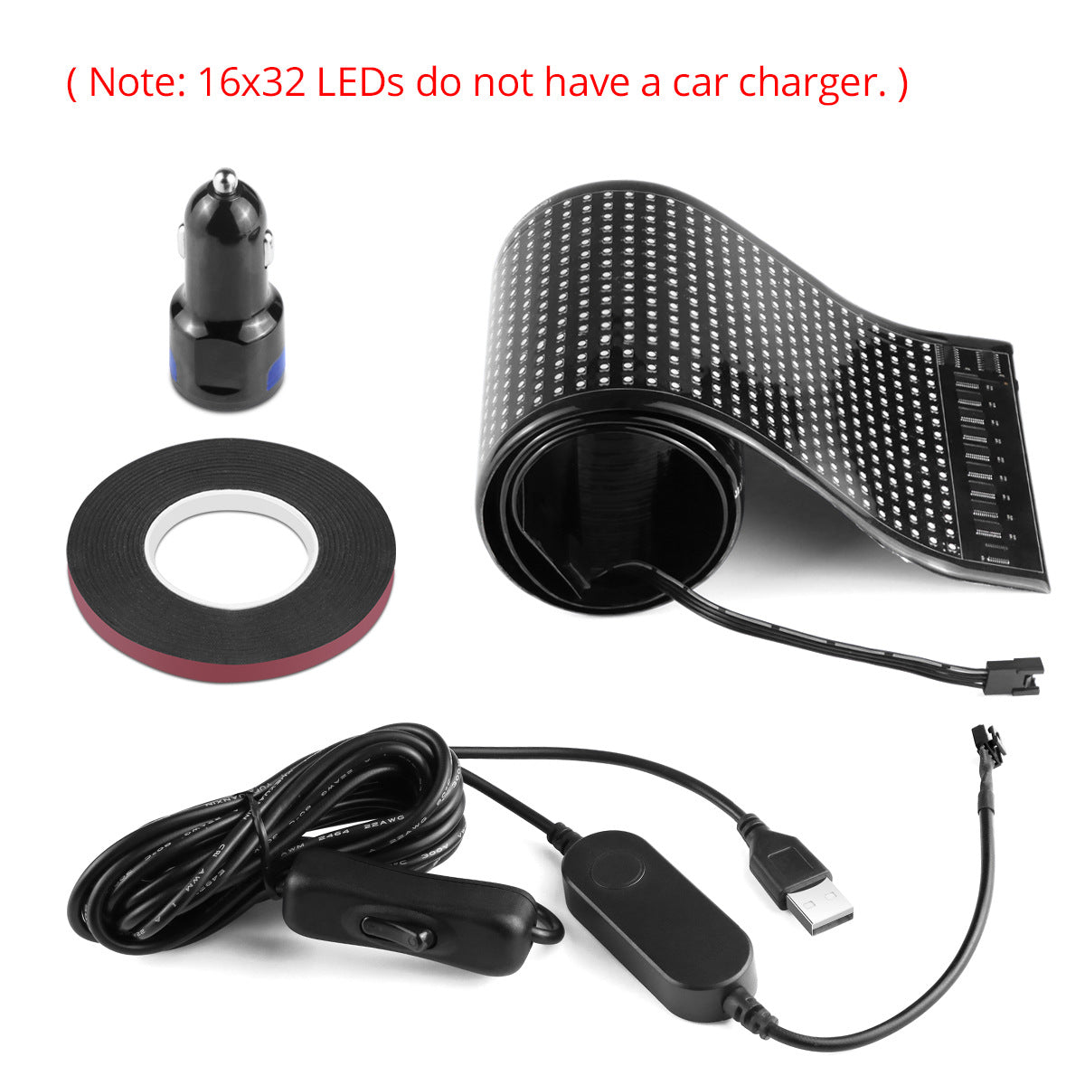 USB Programmable LED Pixel Matrix Flexible Screen - DIY Scrolling Text & Animation Panel