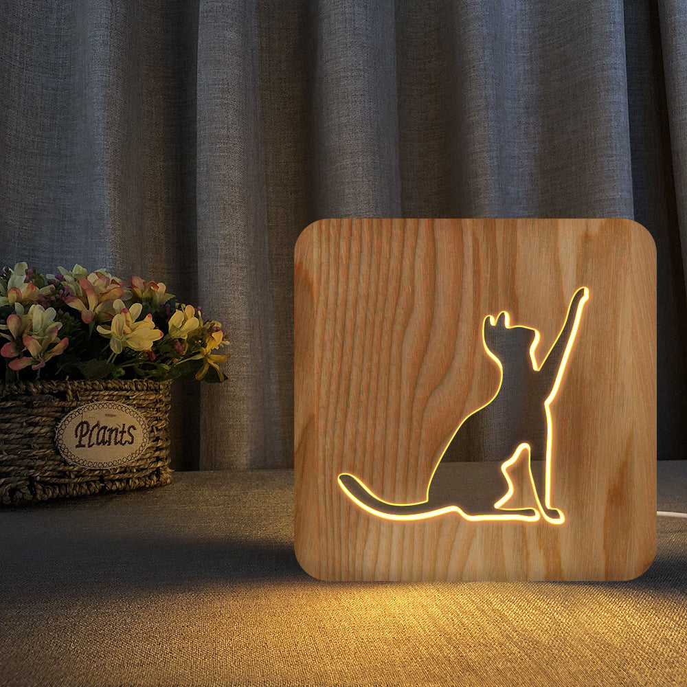 Christmas Cat Shape Night Light | Holiday Gift