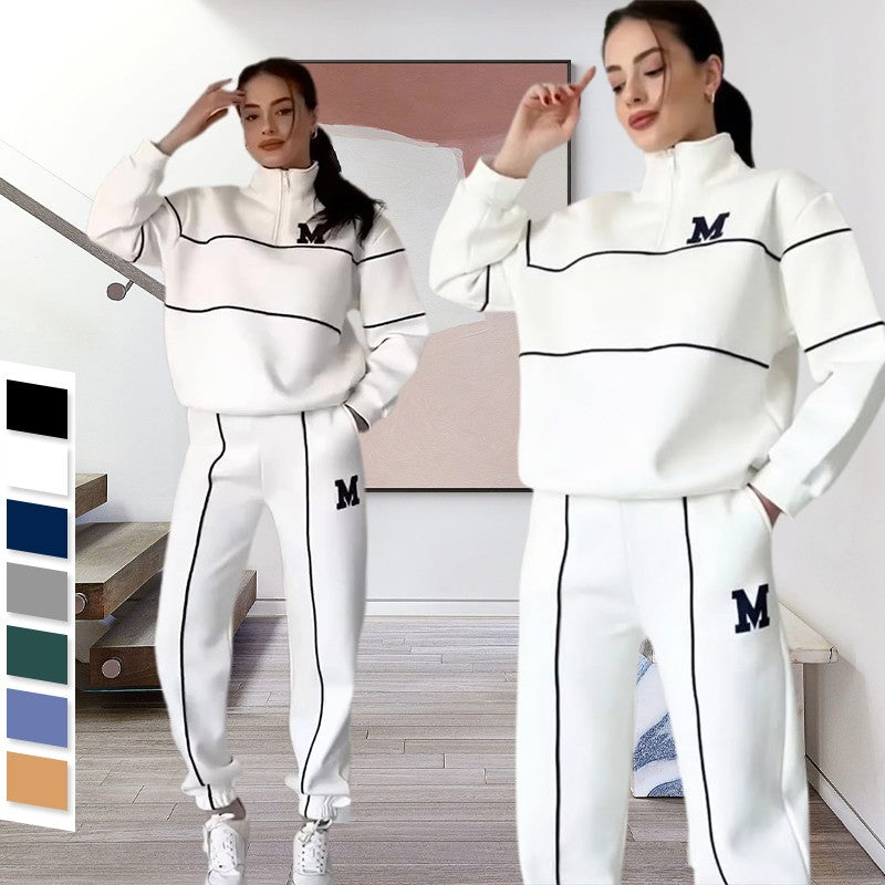 Women's 2 Piece Outfits Lounge Hoodless Pullover Sweatshirt Sweatsuit