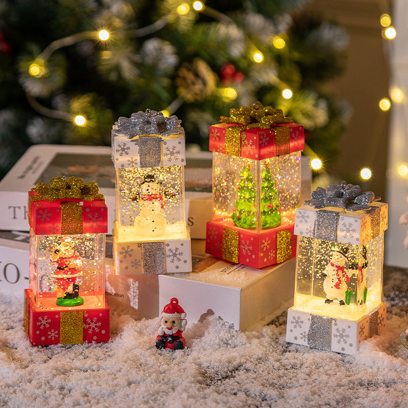Christmas Decorations Crystal Ball Gift Box Lights | Xmas Holiday Decor