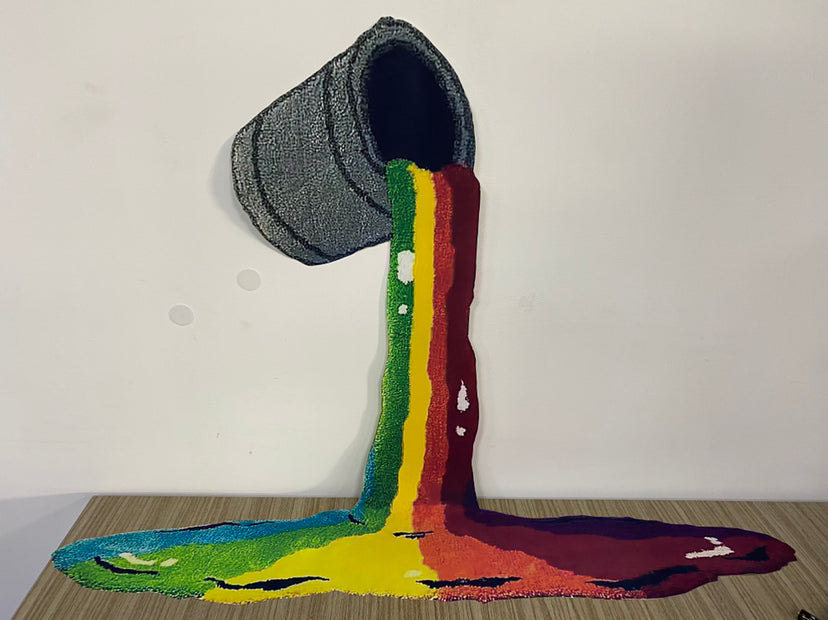 3D Rainbow Rug & Wall Hanging - Creative Floor Mat for Kids Room & Nursery