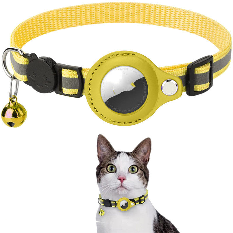 Reflective AirTag Dog Collar - Nylon Pet Collar with Waterproof AirTag Holder