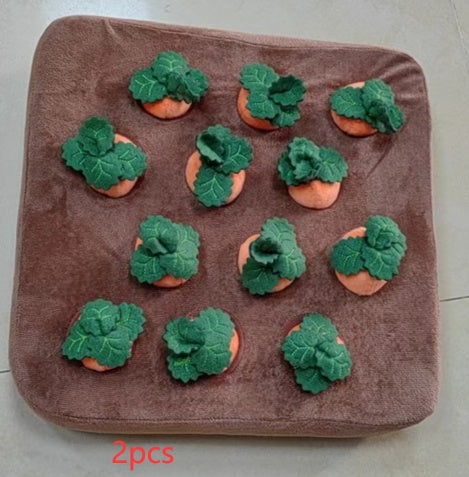 Carrot Plush Snuffle Dog Toy - Hide & Seek Vegetable Chew Toy for Dogs and Cats