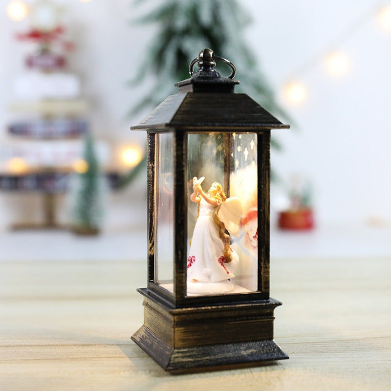 Christmas Simulation LED Flame Small Oil Lamp | Xmas Holiday Decor