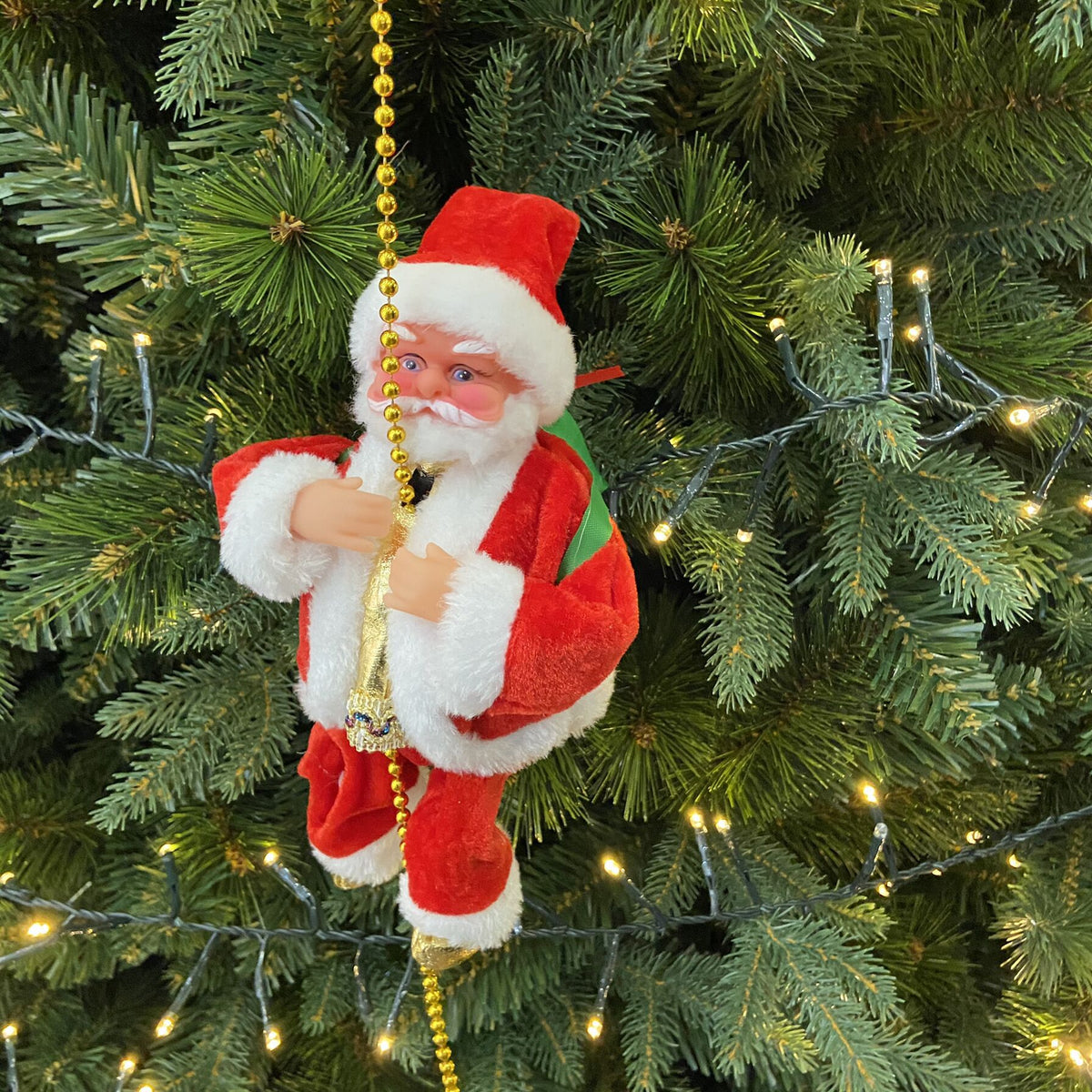 Christmas Santa Claus Climbing Ladder Electric | Xmas Holiday Decor