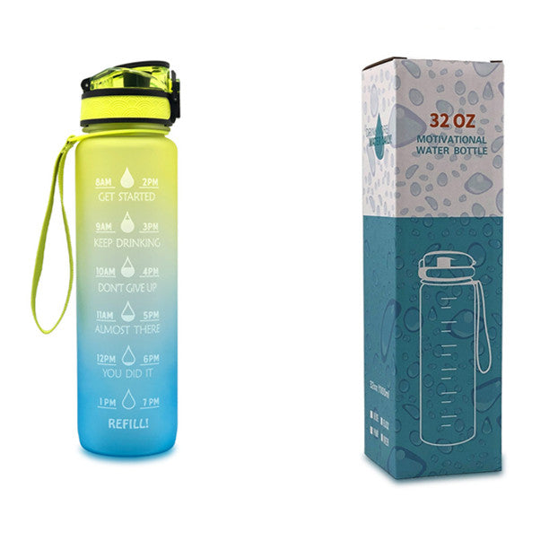 1 L Motivational Water Bottle with Time Markers
