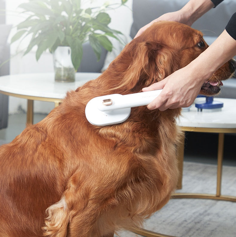 Arc Slicker Brush - Self-Cleaning Pet Comb to Remove Loose Undercoat