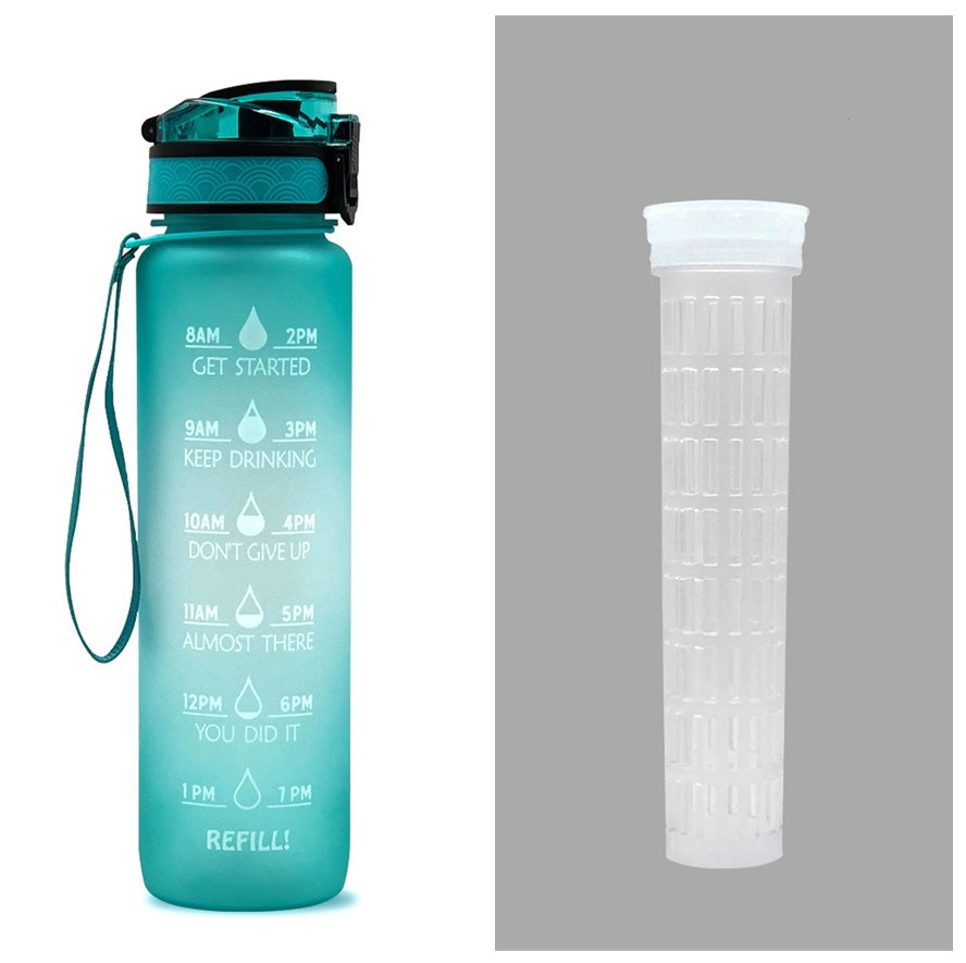 1 L Motivational Water Bottle with Time Markers