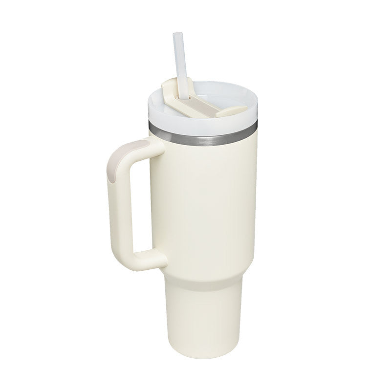 40oz Insulated Tumbler with Handle & Straw - Stainless Steel Leakproof Travel Mug