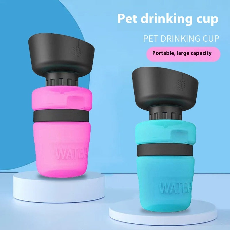 Foldable Dog Travel Water Bottle 520 ml - Leakproof Portable Pet Drinker