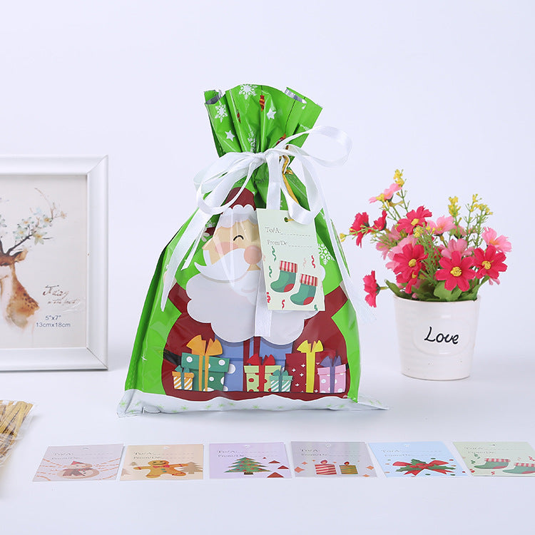 Christmas Gift Wrapping Bag Drawstring Decoration | Xmas Holiday Decor