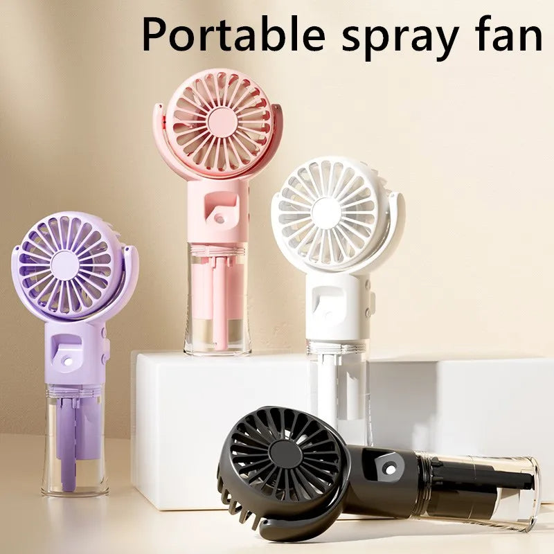 Portable Handheld Water Mist Spray Fan - 4-Speed USB Fan