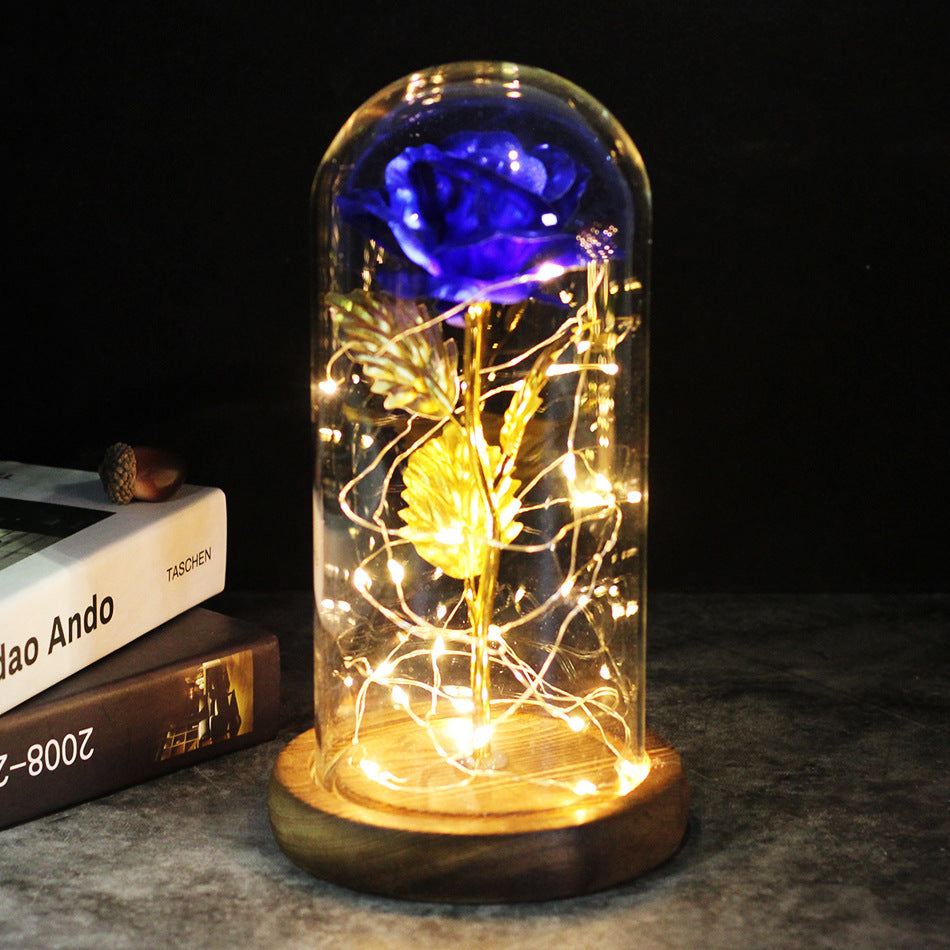 Little Prince Rose in Glass Dome - Eternal Flower LED Gift