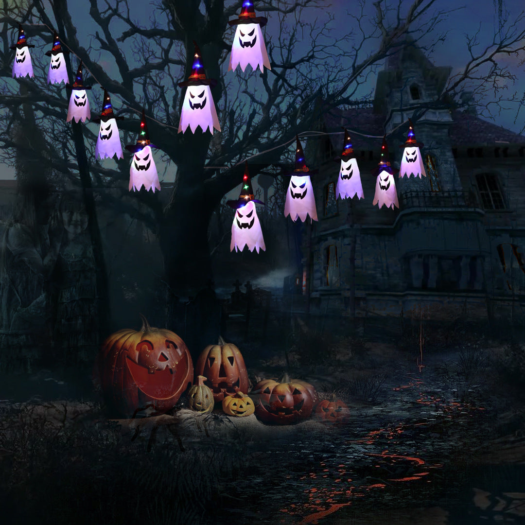 Halloween Holiday Decoration Lanterns Cloth Art Ghost String Lights