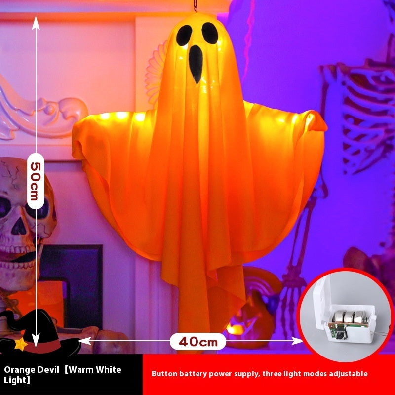 Light-Up Hanging Ghost - Glowing Halloween Ghost Decoration