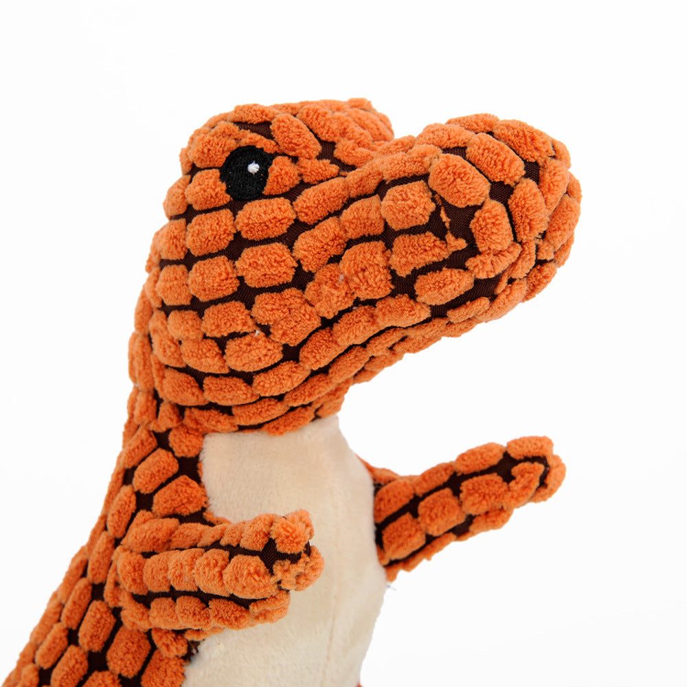 Plush Dinosaur Squeaky Dog Toy - Soft Stuffed Chew Toy for Small & Large Dogs