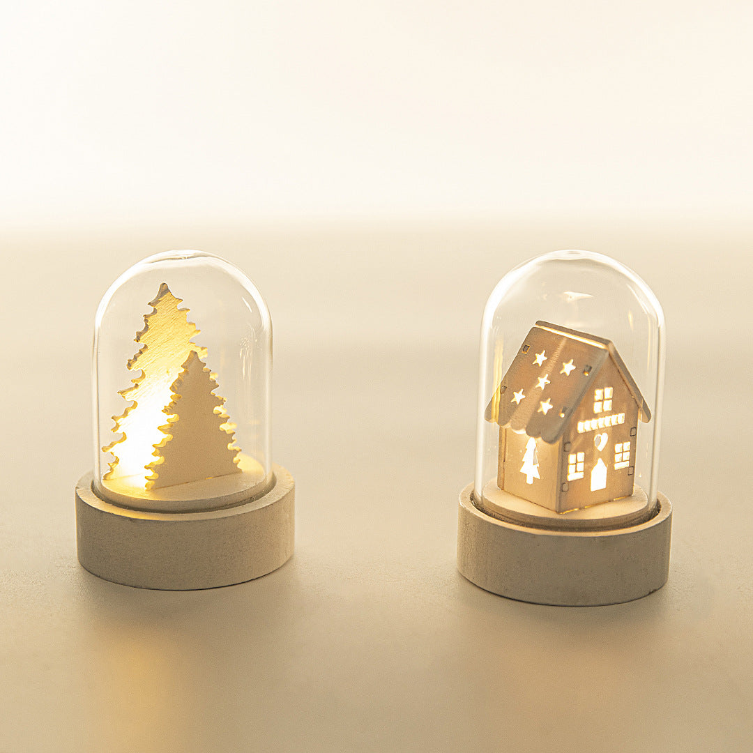 Christmas Decorations Luminous Wooden House Ornaments | Xmas Holiday Decor