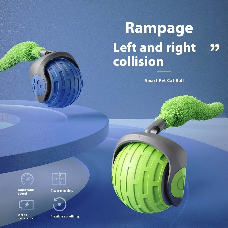 Smart Automatic Cat Ball - Interactive Rolling Teaser Toy, USB Rechargeable