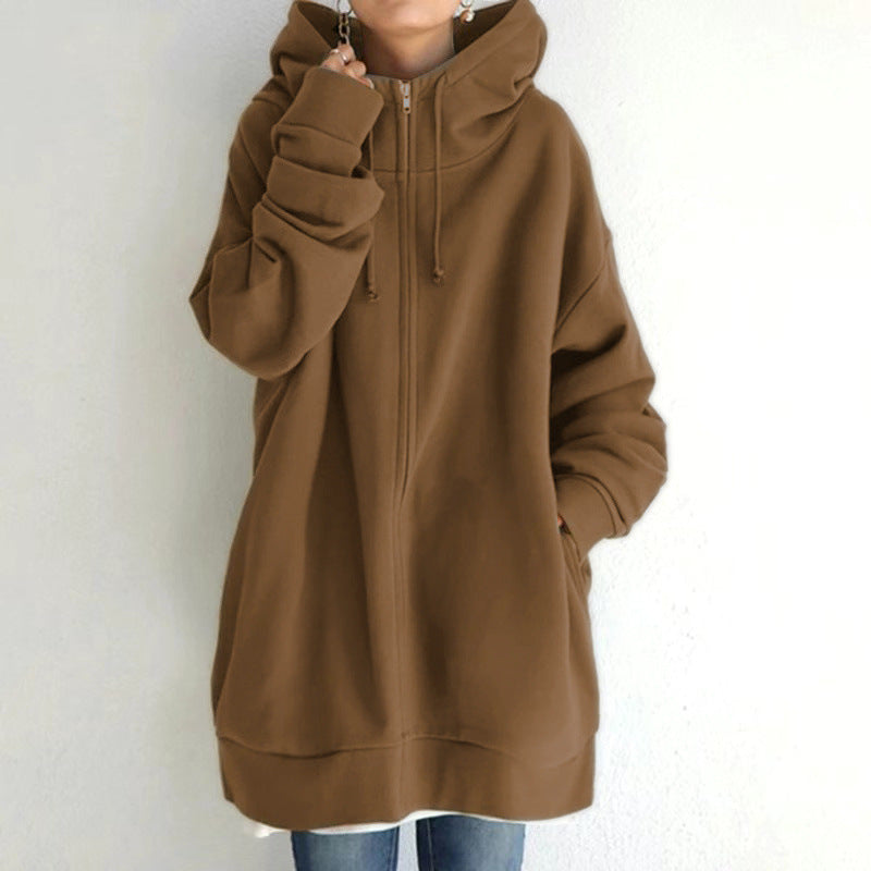 Women's Fuzzy Hoodies Long Sport Pullover Hoodie Full-Zip Sweatshirt