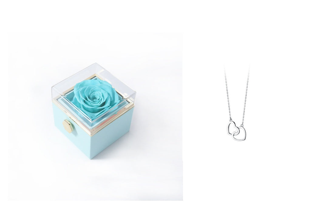 Acrylic Rotating Rose Jewelry Box