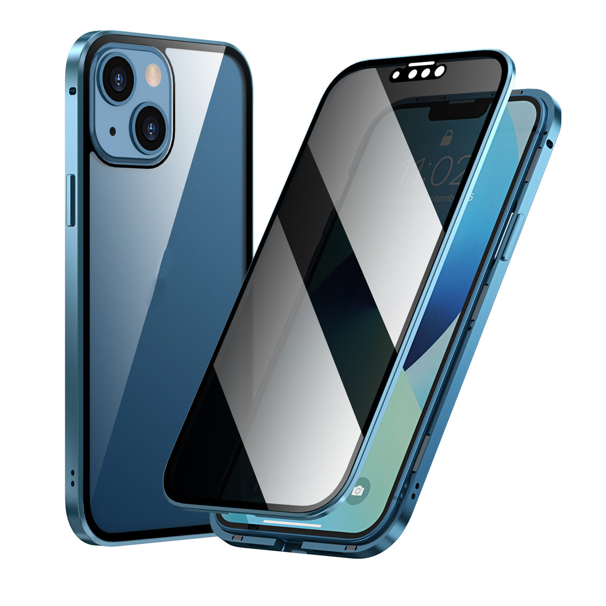 Magnetic Tempered Glass Metal Phone Case - Double-Sided Protective Cover