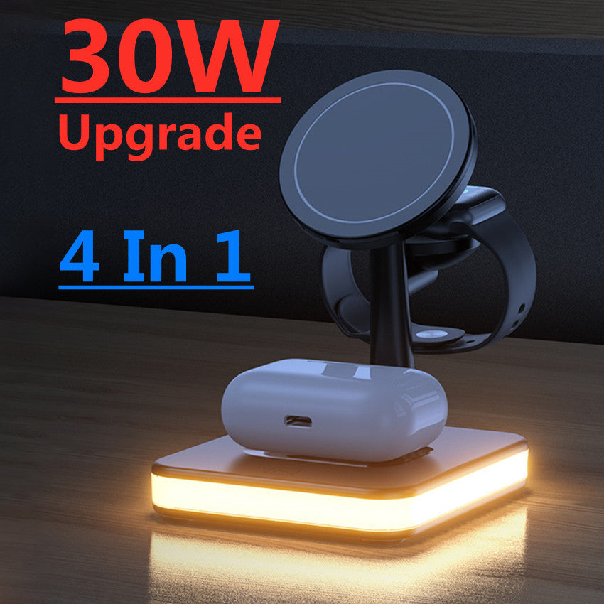 4-in-1 Magnetic Wireless Charger Stand - Phone, Watch & Earbuds