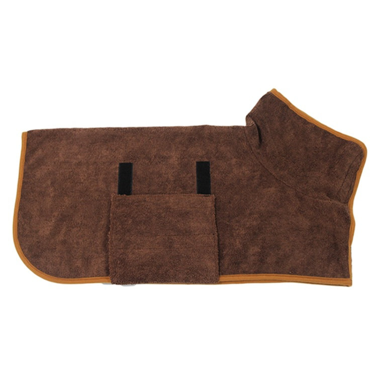 Absorbent Dog Bathrobe with Hood - Microfiber Waist-Wrap Drying Coat
