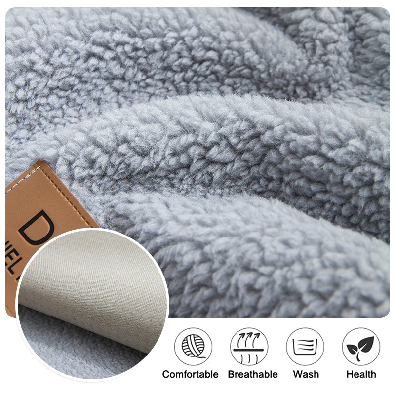 Modern Solid Color Winter Lambswool Sofa Cushion