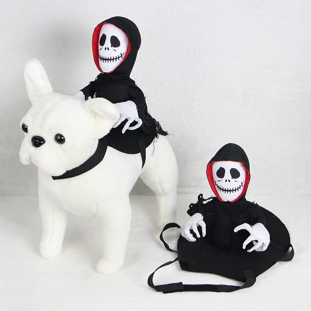 Halloween Goblin Rider Dog Costume - Funny Pet Cosplay Outfit for Dogs & Cats