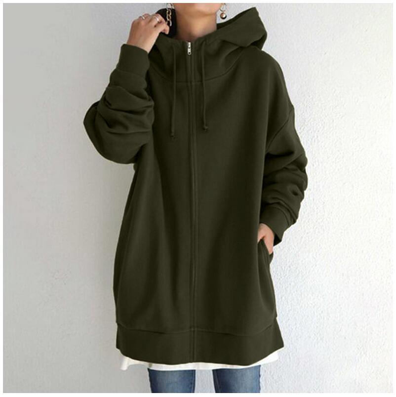 Women's Fuzzy Hoodies Long Sport Pullover Hoodie Full-Zip Sweatshirt