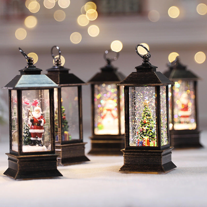 Christmas Simulation LED Flame Small Oil Lamp | Xmas Holiday Decor