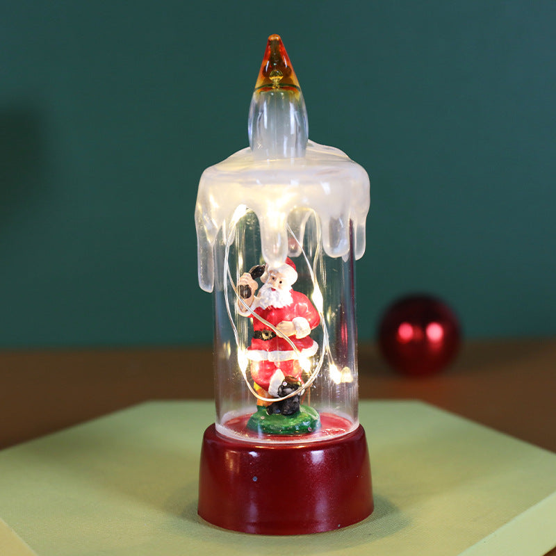 Christmas Decorations Candle Light Desktop Ornaments | Xmas Holiday Decor
