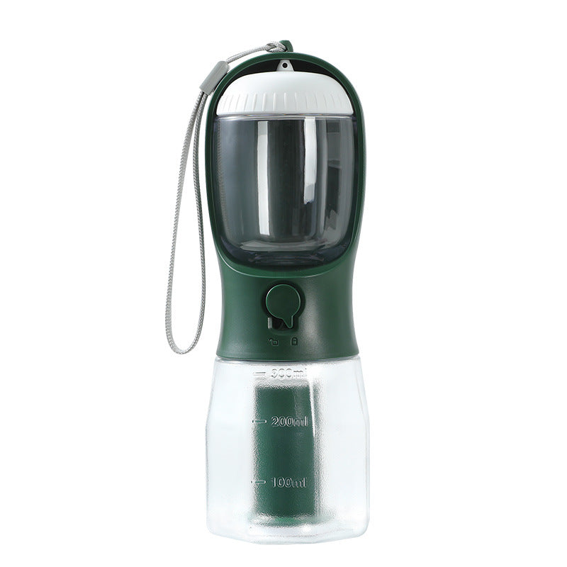 3-in-1 Portable Dog Water Cup 300 ml - Drinker, Food Container & Poop Bag Holder