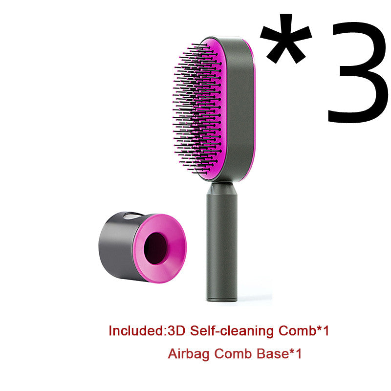 Self Cleaning Hair Brush for Women One-Key Loss Airbag Massage Scalp