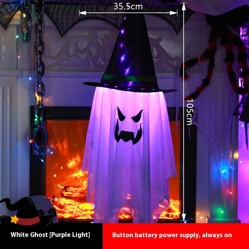 Light-Up Hanging Ghost - Glowing Halloween Ghost Decoration