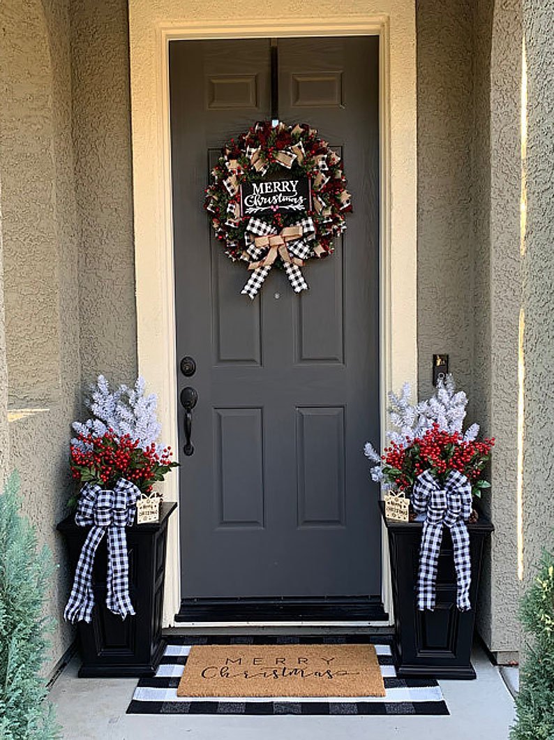 Christmas Bow Garland | Xmas Holiday Decor