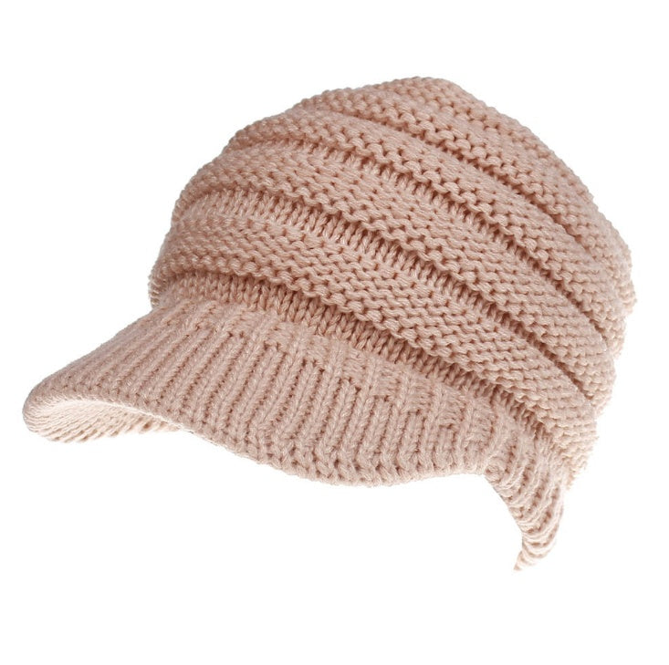 Women Ponytail Beanies Autumn Winter Hats Soft Knitting Caps